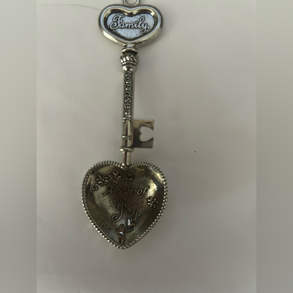 Vintage/Retro Inspired Heart Shaped Silver Colored “A Heap of Joy” Teaspoon
